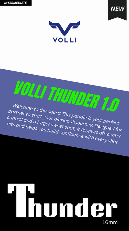 VOLLI THUNDER 16mm- GREEN with free paddle cover