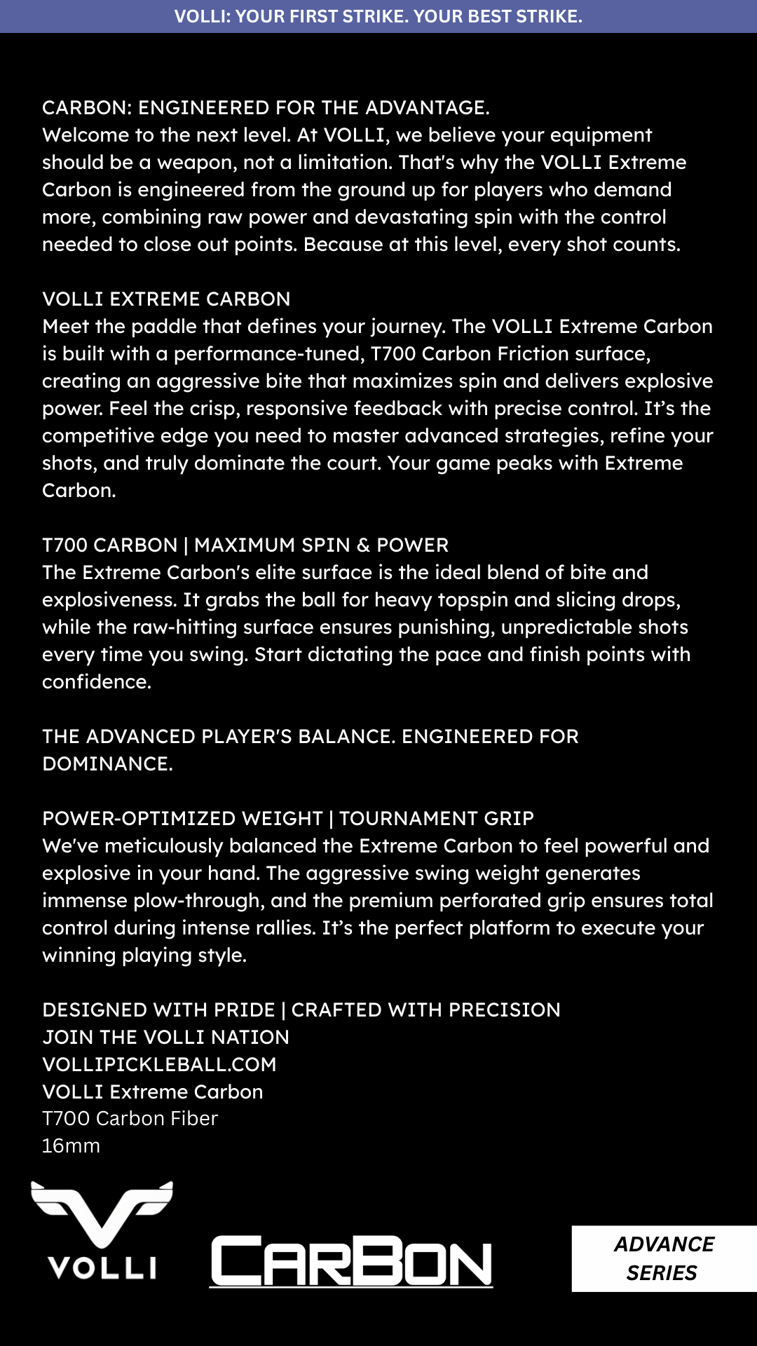 Volli Extreme Carbon 16 mm