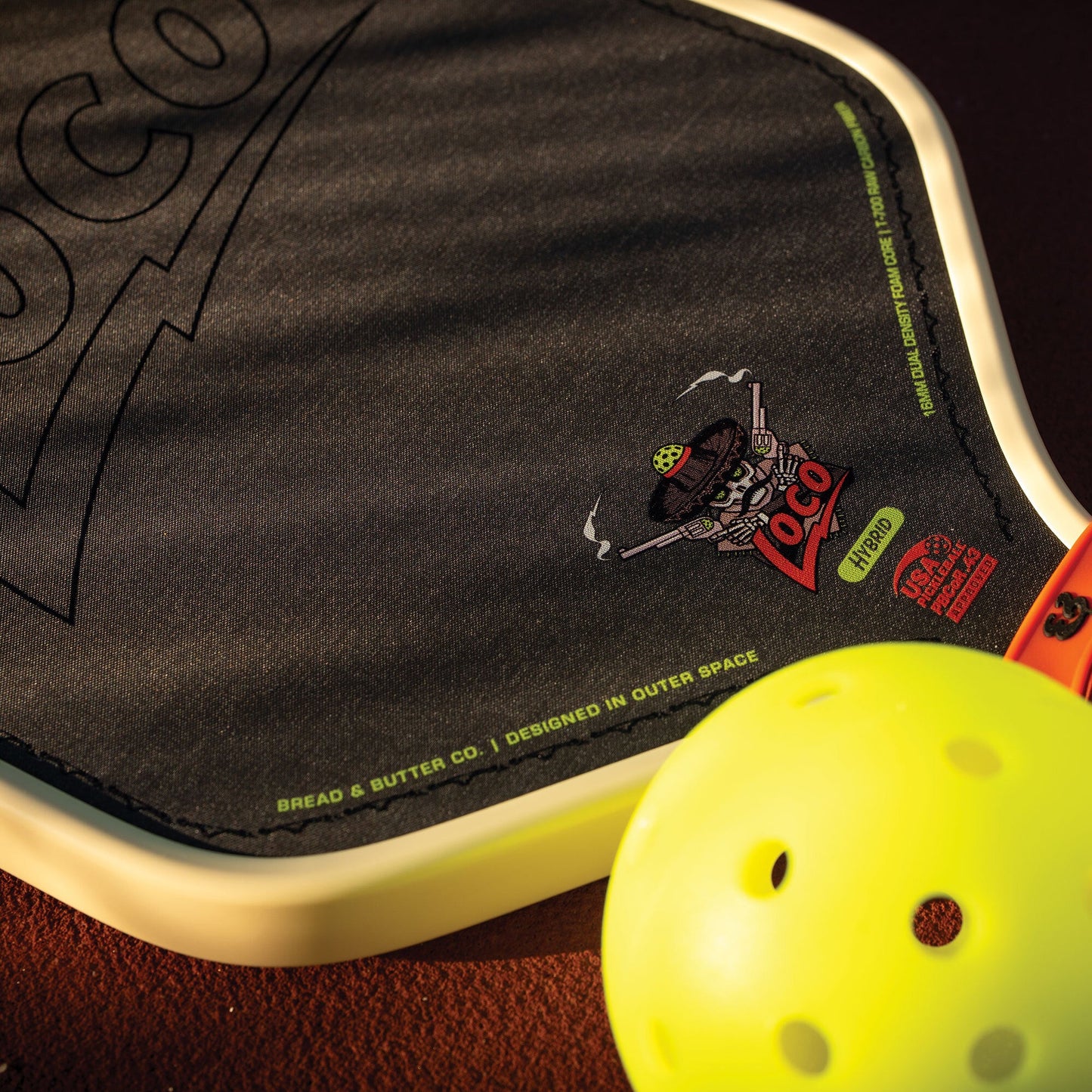 B&B Loco 16mm Pickleball Paddle- Hybrid (With Cover)