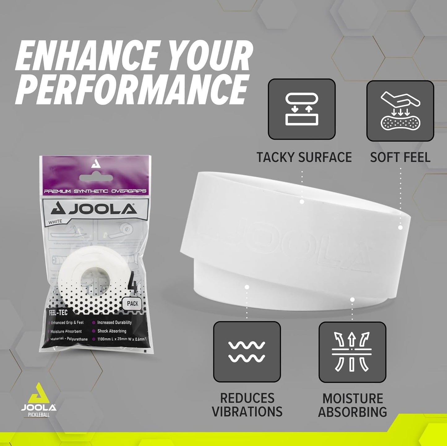 JOOLA Premium Pickleball Paddle Overgrip (4 Count)